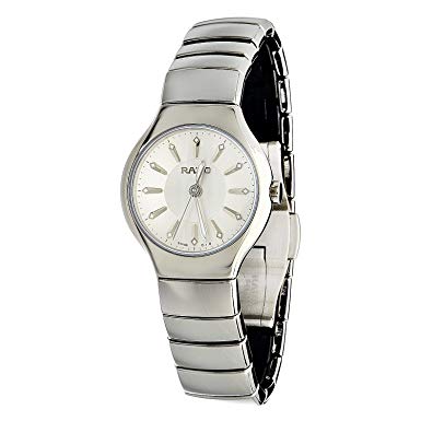 Rado Women's R27656102 True Elegance Polished Platinum Tone Ceramic Watch