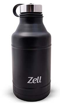 Zell Beer Growler, Stainless Steel Vacuum Insulated, 64 Oz Beverage Bottle for Beer, Coffee, Drinks