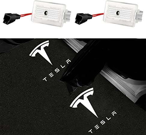 Carwiner Puddle Lights for Tesla Model 3/Y/S/X Ultra-Bright Easy-Plug Replacement LED Accessories 2 Pack