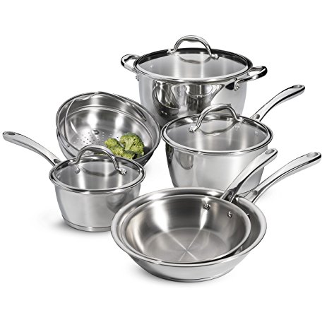 Tramontina Tri-Ply Stainless-Steel 9-Piece Cookware Set