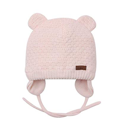 BAVST Baby Beanie Hat for Winter with Earfalp Cute Bear Kids Toddler Girls Boys Warm Knit Cap 0-2Years