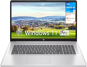 HP 17.3" 2024 Newest Touchscreen Laptop, 17 inch Business Laptop, HD  Touchscreen Display, Intel Pentium Silver N5030, 8GB RAM, 128GB SSD, 1-Year Microsoft 365, Intel UHD Graphics, Windows 11 Pro