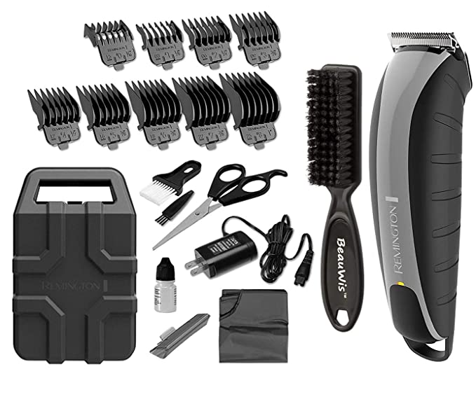 Remington HC5870 Cordless Virtually Indestructible Barbershop Clipper, Hair Clippers, Hair Trimmer, Clippers with BeauWis Blade Brush
