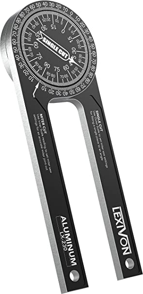 LEXIVON Aluminum Miter Saw Protractor | 7-Inch Rust Proof Angle Finder Featuring Precision Laser Engraved Scales (LX-230)