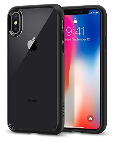 Spigen Ultra Hybrid iPhone X Case with Air Cushion Technology and Hybrid Drop Protection for Apple iPhone X (2017) - Matte Black (Certified Refurbished)