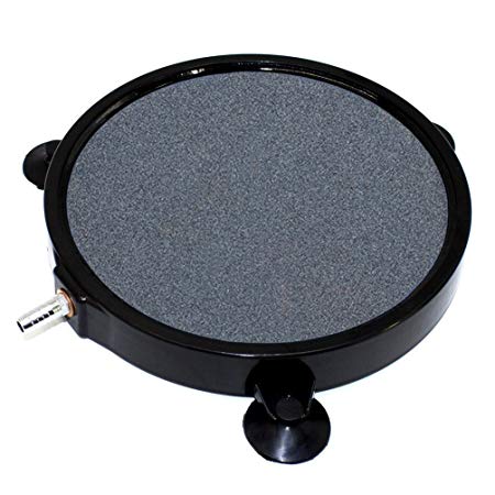 GROWNEER 8 Inch Air Stone Disc w/Shell and Suction Cups Micropore Mineral Bubble Diffuser for Hydroponics Aquarium Tank Pump
