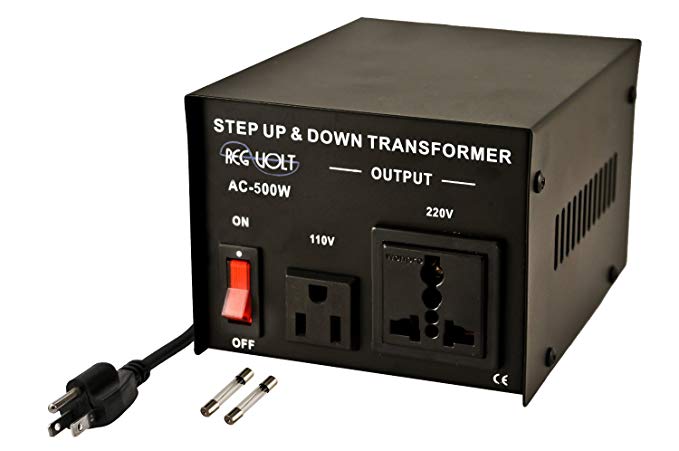 Regvolt AC-500 Step Up and Down Voltage Converter Transformer, 500 W - Heavy Duty Continuous Use Voltage Converter, CE Certified
