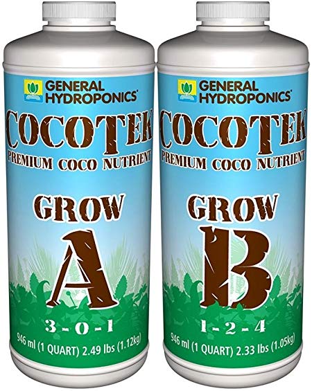 General Hydroponics Cocotte Coco Grow A and B for Gardening, 1-Quart