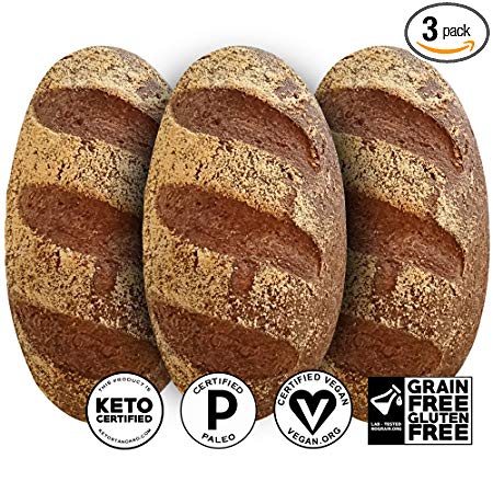Yez! Artisan Keto Bread - Certified Keto, Paleo, Vegan - Low carb, Gluten free, Wheat free, Grain free, Soy free, All Natural, Clean Ketogenenic Food (loaf)