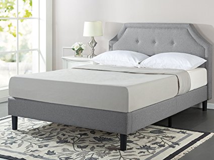 Zinus Lyon Upholstered Button Tufted Platform Bed with Wooden Slat Support, Full