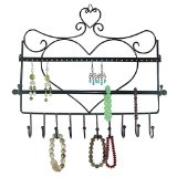 Rbenxia Wall Mount Heart Shape Jewelry Organizer Hanging Earring Holder Necklace Jewelry Display Stand Rack