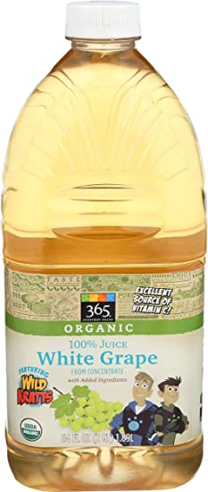 365 Everyday Value, Featuring Wild Kratts, Organic 100% Juice from Concentrate, White Grape, 64 fl oz