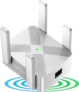 WiFi Extender Booster,Wifi Boosters for Home by 4 Super Antennas, 2.4Ghz Wireless Repeater with Internet Ethernet Port,Quick Setup Wireless Repeater