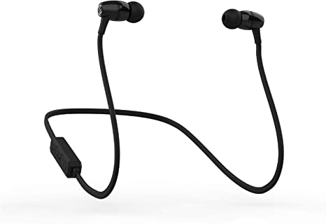 SCOSCHE BT102 Rechargeable Bluetooth Wireless Earbuds with in-Line Microphone, Music Control Buttons and Noise Isolating Ear Cushions in Black