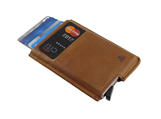 Andar Slim RFID Minimalist Card Case Full Grain Leather Wrapped - The Pilot