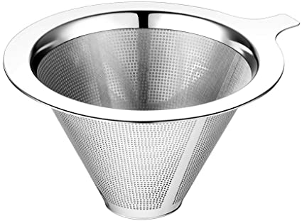 ANNMEXX Premium Pour Over Coffee Filters, Reusable Coffee Filters, Paperless Stainless Steel Coffee Strainer Mess, Keeping Nature Coffee Flavour, Easy to Use and Clean