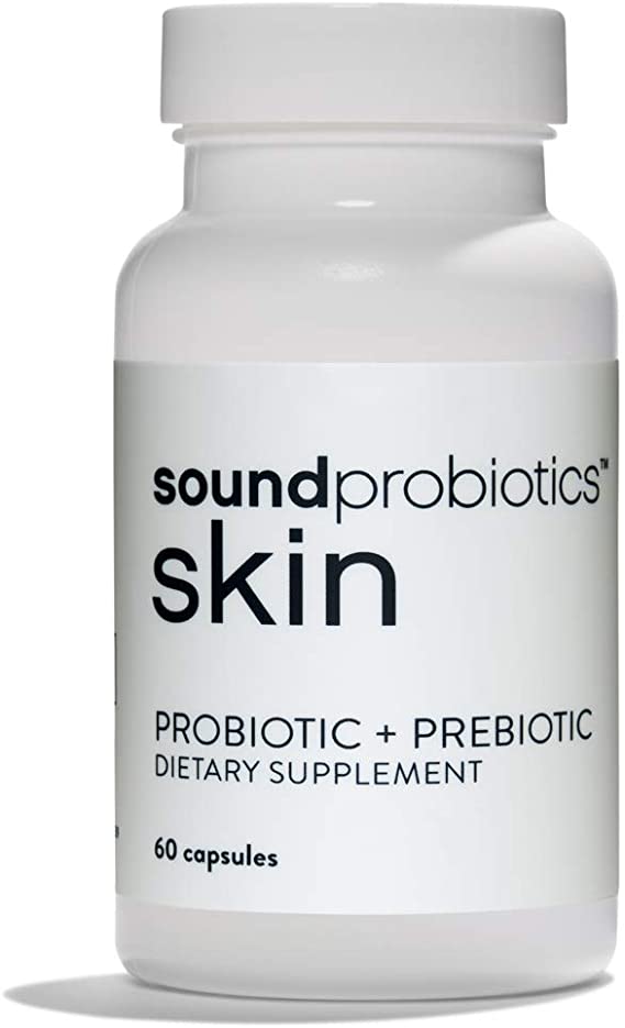 Sound Probiotics Skin - High Potency (20 Billion CFU) Probiotics Supplement for Healthy Skin - Prebiotic   Probiotics for Women & Men - 60 Count