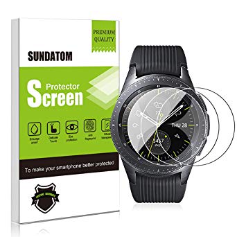 Sundatom Samsung Galaxy Watch Screen Protector 46MM, [3 Pack] Tempered Glass Protective Film [Shock-Proof] [Anti-Scratch] [ Anti-Shatter]
