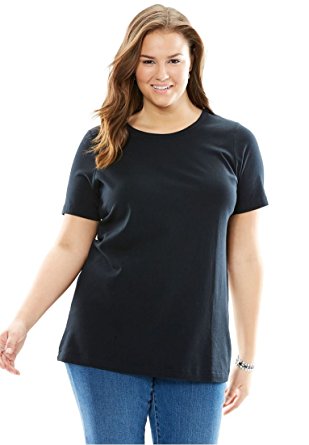 Women's Plus Size Top, Perfect Crewneck Tee In Soft Cotton Knit