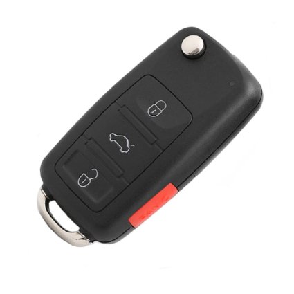 New 4 Buttons Flip Remote Entry Key Case For VW Volkswagen Jetta Passat Golf Beetle Rabbit GTI CC EOS No Chips Inside