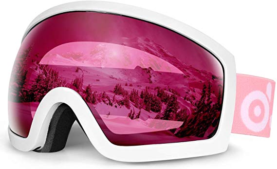 Odoland Snow Ski Goggles S2 Double Lens Anti-Fog Windproof UV400 Eyewear for Adult and Youth-Skiing, Snowboarding, Motorcycle Cycling and Snowmobile Winter Outdoor Sports Protective Glasses