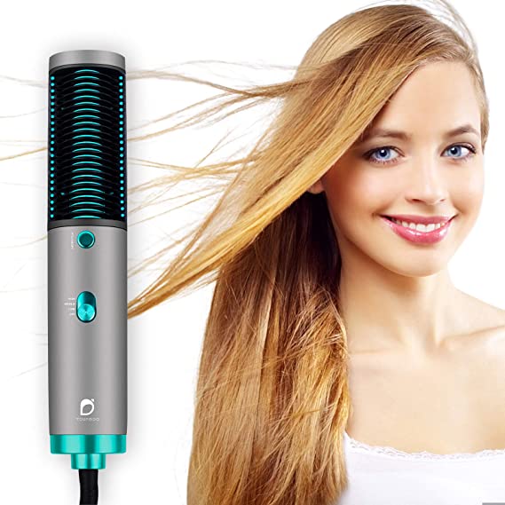 Hair Straightener Brush, YOUNGDO Hair Straightening Brush with Built-in Comb for Frizz-Free Silky Hair, Anti-Scald, Auto-Off Safe & Easy to Use, Straightening Comb for Salon at Home