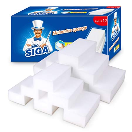 MR. SIGA Melamine Sponge, 12 x 6 x 3cm, Pack of 12