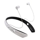 SoundBot SB730 Bluetooth 40 Stereo Wireless Sweat resistant Wearable Headset w 18 Hrs Music Streaming or Hands-free Talking 300 hours Standby Time Multi device connection Potent Bass Crystal Audio Built-in Mic Vibration Alert Voice Prompt and CVC Clear Voice Capture White