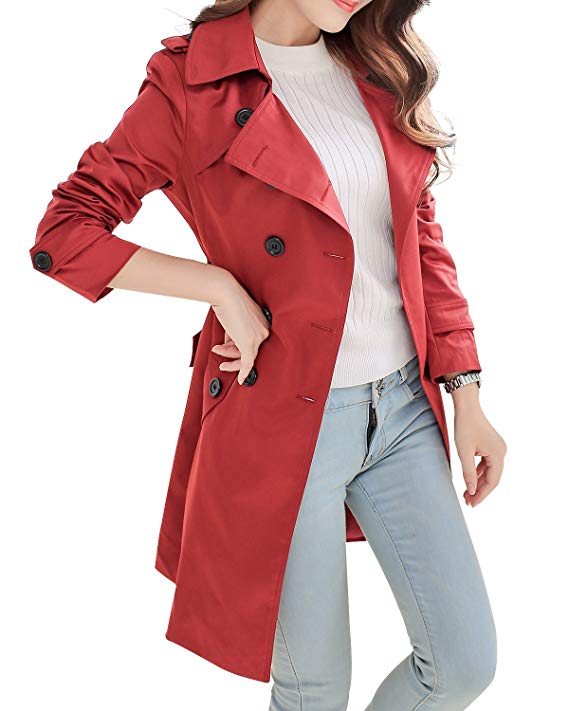 NANJUN Women's Double Breasted Trench Coat Chelsea Tailoring Overcoat