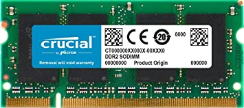 Crucial 2GB DDR2 800 MHz (PC2-6400) CL6 SODIMM 200-Pin for Mac (CT2G2S800M)