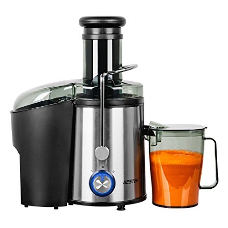 Juice Extractor, BESTEK 800 Watts Whole Fruit Centrifugal Juicer Machine with Juice Cup and Cleaning Brush, Stainless Steel