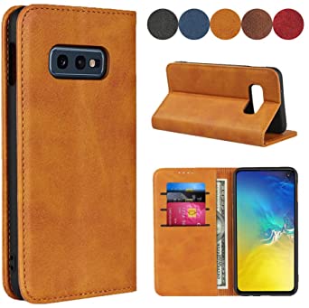 Samsung Galaxy S10e Wallet Case, SailorTech Premium PU Leather Protective Folio Flip Cover with Stand Feature and Built-in Magnet 3-Slots ID&Credit Cards Pockets for galaxy s10e case（5.8"）-Light Brown