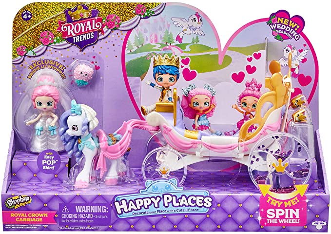 Shopkins Happy Places Royal Wedding Carriage with Pony and Petkins Inside
