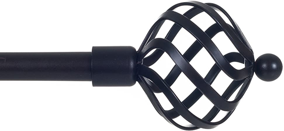 Lavish Home Twisted Sphere Curtain Rod 3/4 inch - Rubbed Bronze