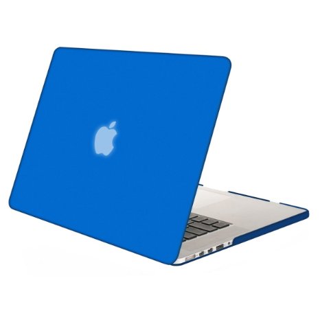 Mosiso MacBook Pro 15 inch Case with Retina Display (No CD-ROM Drive), Retina 15.4" Soft-Touch Plastic Hard Case Cover (Model: A1398) with One Year Warranty, Blue