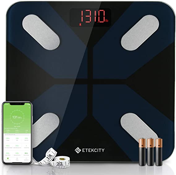 Etekcity Weight Scale, Smart Body Fat Scale, Bathroom Bluetooth Digital Scale Tracks 13 Key Compositions Analyzer, 6mm-Thick Glass, 400 lbs