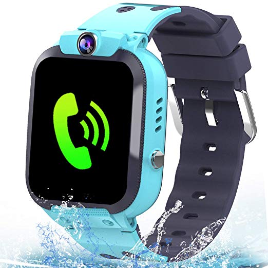 MiKin Kids Smart Watch Phone IP67 Waterproof GPS Tracker for Girls Boys with Two Way Call SOS Camera Alarm Clock Games 1.44" Touch Screen Gizmo Smartwatch Children Ages 3-12 Birthday Gifts
