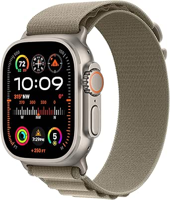 Apple Watch Ultra 2 [GPS   Cellular 49mm] Smartwatch with Rugged Titanium Case & Olive Alpine Loop Small. Fitness Tracker, Precision GPS, Action Button, Extra-Long Battery Life, Carbon Neutral