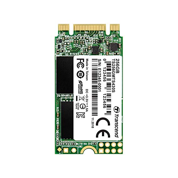 Transcend 256GB SATA III 6Gb/s MTS430S 42 mm M.2 SSD Solid State Drive (TS256GMTS430S)