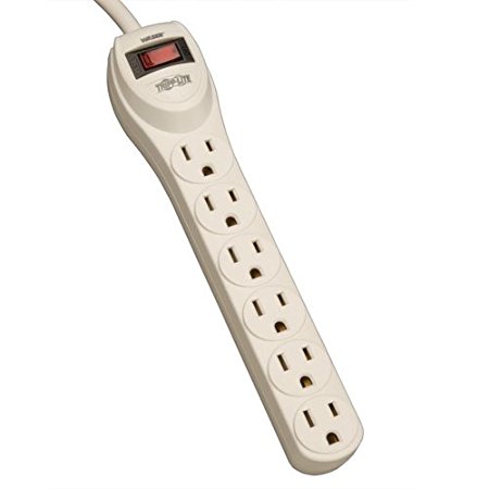Tripp Lite 6 Outlet Home & Office Waber Power Strip, 4ft Cord with 5-15P Plug (PS6)