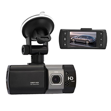 ETTG 2.7inch 170°Wide Angel Car Dash DVR Camera with HD 1080P Video Recorder Night Vision G-sensor Support 32G TF Card - Black