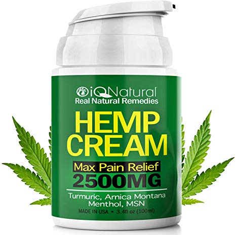 Hemp Cream for Pain Relief - Natural Hemp Oil Extract Lotion for Joint & Muscle Pain - Extra Strength Hemp Cream Topical Salve | Arnica Cream 3.4 oz