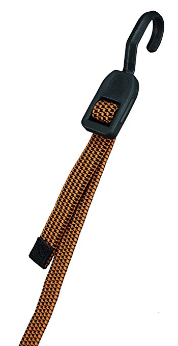 Highland (9414900) 10"-45" Black and Orange Adjustable Fat Strap Bungee Cord - 1 piece