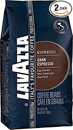 Lavazza Grand Espresso Whole Bean Coffee, 2.2-lbs (Pack of 2)