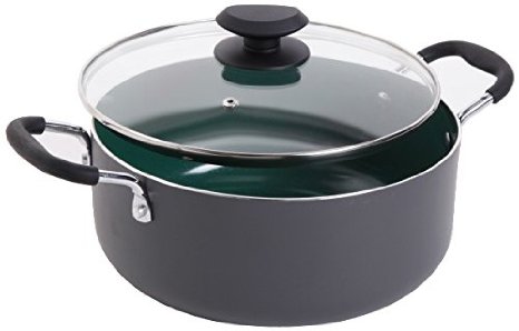 Gibson 92138.02 Home Hummington Eco-Friendly 5-Quart Dutch Oven with Glass Lid, Multi-Size, Green