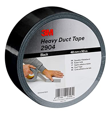 3M Scotch Duct Cloth Tape 2904, 48mm x 50m, Black (Pack of 1)