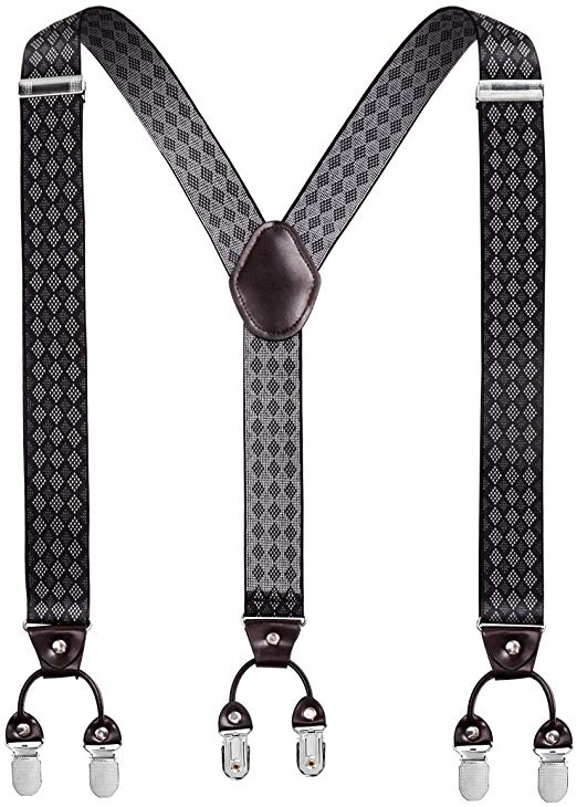 Y Back Suspenders for Men, with Heavy Duty Clips Wide Adjustable Elastic Braces for Casual&Fomal by Grade Code
