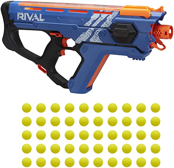 Perses Mxix-5000 Nerf Rival Motorized Blaster (Blue) -- Fastest Blasting Rival System, up to 8 Roundsper S -- Rechargeable Battery, Quick-Load Hopper
