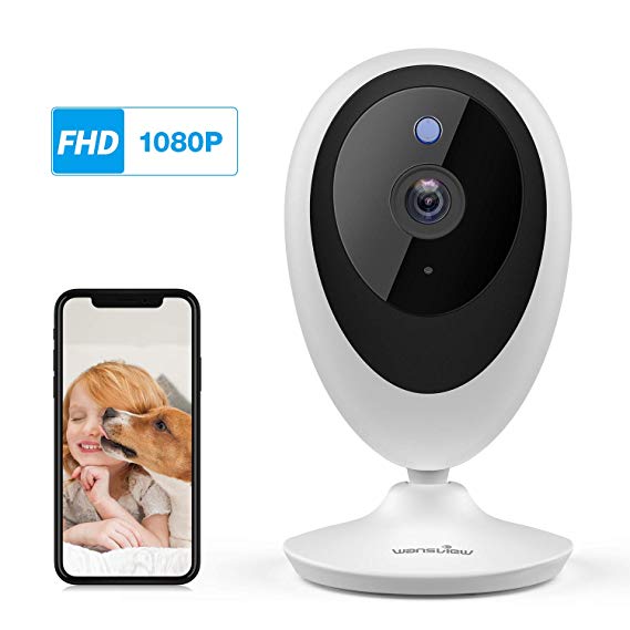 WiFi IP Camera,Wansview 1080P Baby/Pet Camera Monitor Wireless Home Security Camera with Motion Detection Two-Way Audio Night Vision, Works with Alexa--K5 White