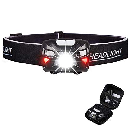 500 Lumens Ultra Bright Hands-free Cree LED Headlamp - Rechargeable Last 48 Hours, 8 Modes White Red Led Lamp, Lightweight with Portable Pouch, Best Headlight for Camping Hiking Many Lighting Use